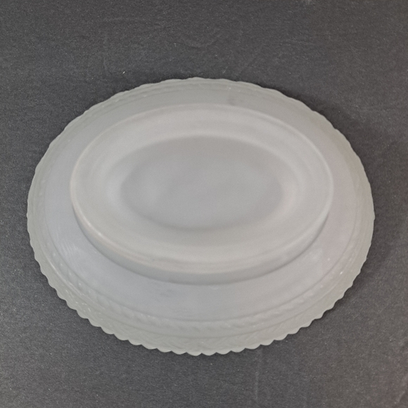 SOLD Vintage Clear Frosted Glass Dove Covered Dish Farmhouse Country Decor - Picture 10 of 13
